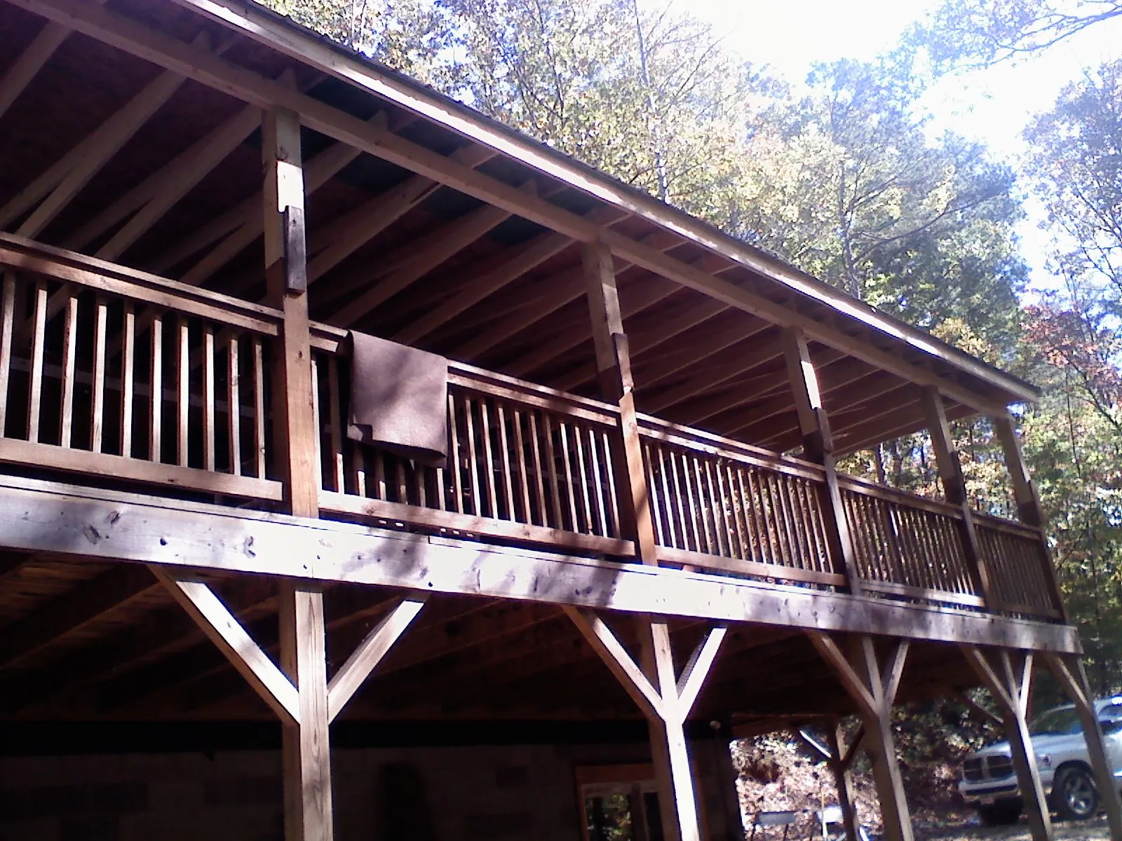 Timber framing under a new elevated porch and deck — Roof Leak Repair in Winsted by Roofing Brothers